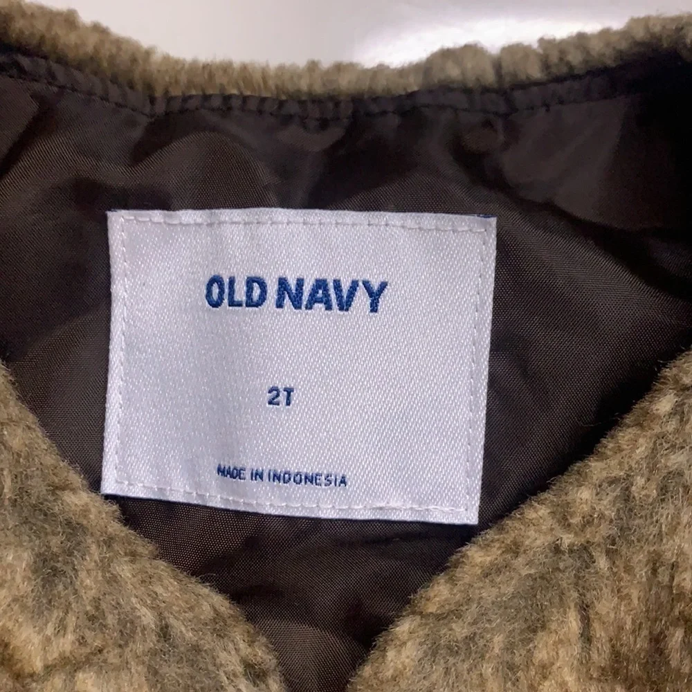 Old Navy toddler girls brown fuzzy faux fur vest 2T